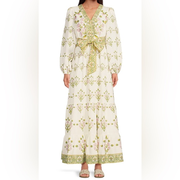 Floral Maxi Dress with Bow A loves A - Picture 1 of 15